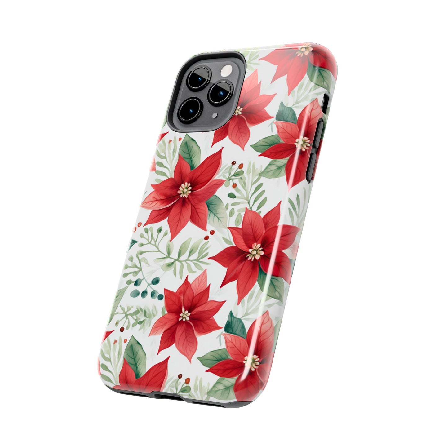 Festive Poinsettia Holiday Pattern – iPhone Series Case