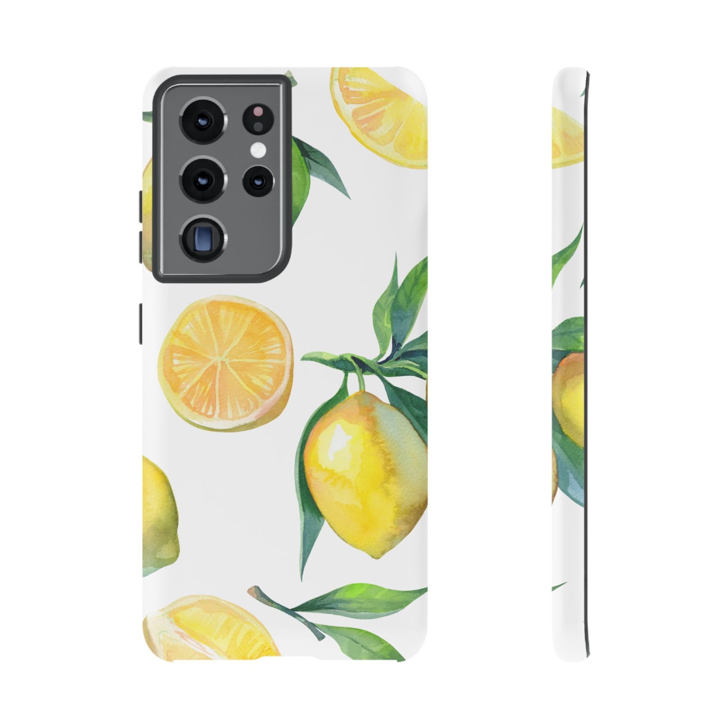 Lemon Grove Watercolor Tough Samsung Galaxy  Case – Fresh Citrus Design, Dual-Layer Protection