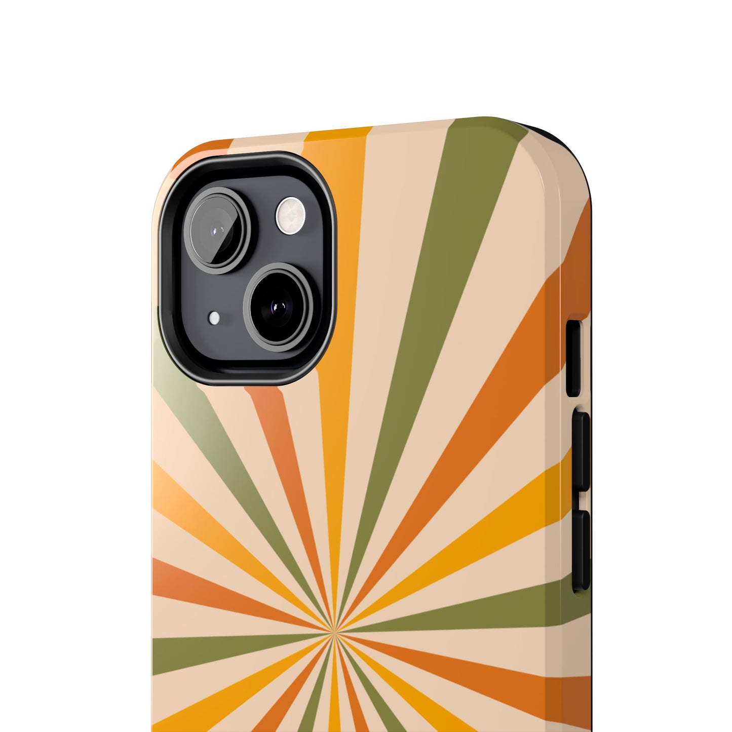 Retro Sunburst iPhone Case – Bold Geometric Design, Durable Shockproof Protection
