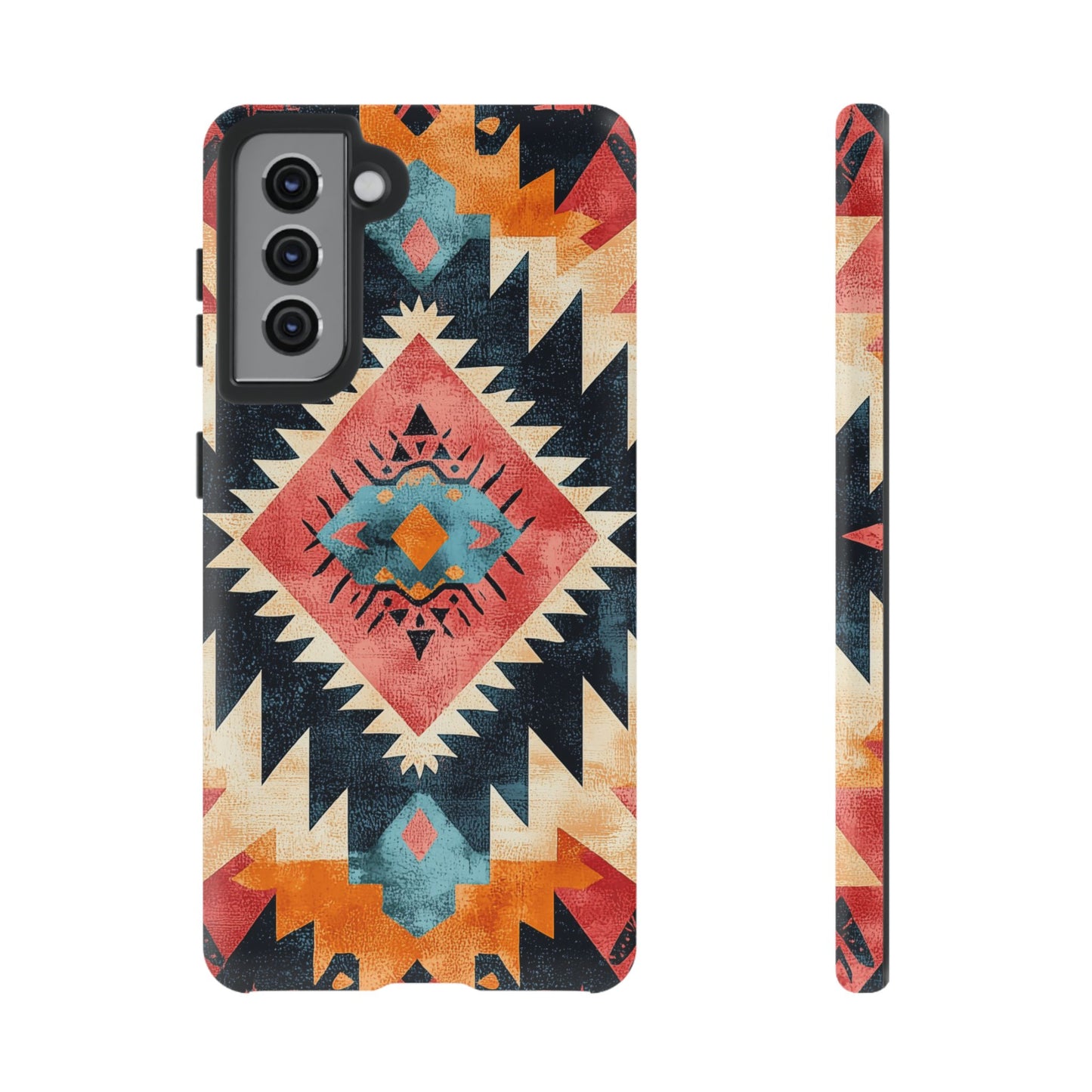 Bold Aztec Pattern Tough Samsung Galaxy Case – Vibrant Geometric Design, Dual-Layer Protection