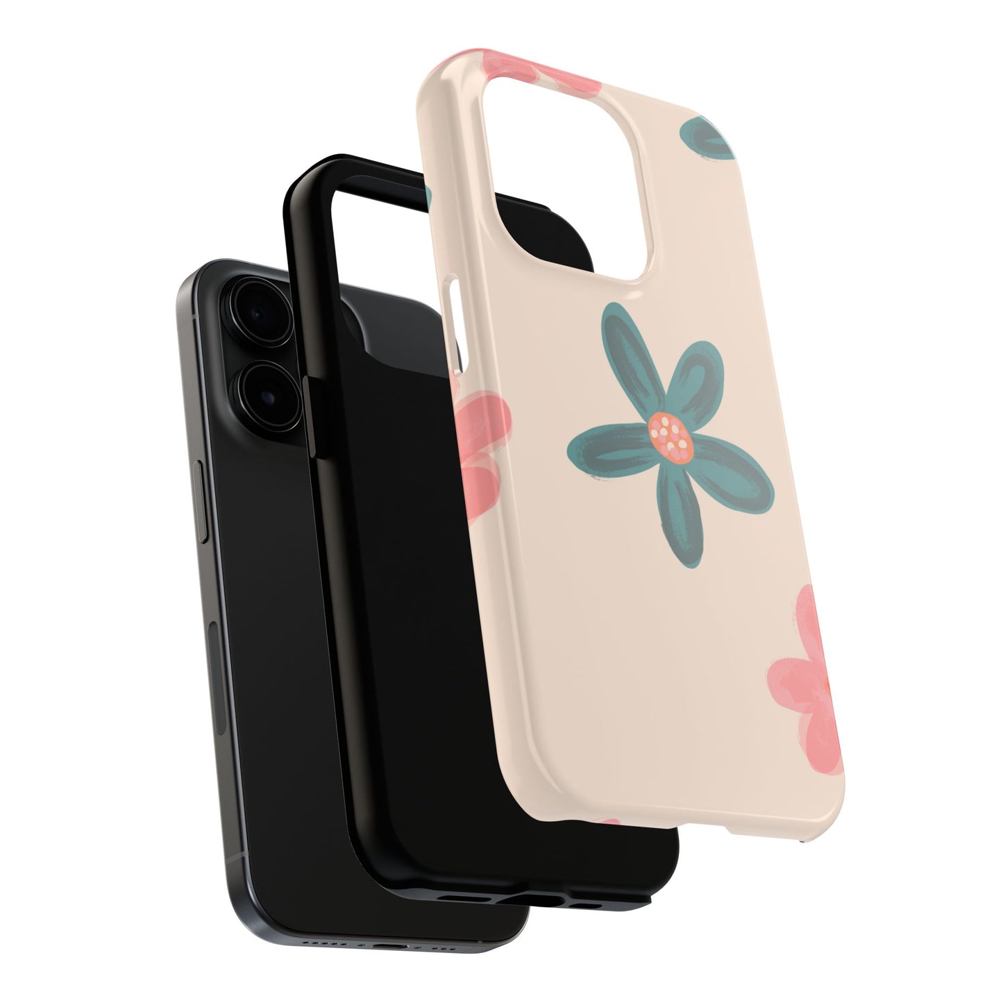 Vintage Floral Tough iPhone Case – Soft Matte Finish with Dual-Layer Protection