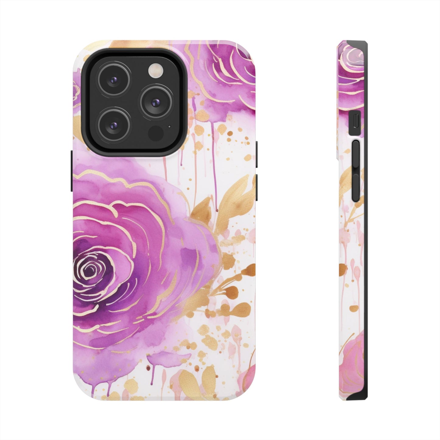 Radiant Purple & Gold Floral - iPhone Series Case