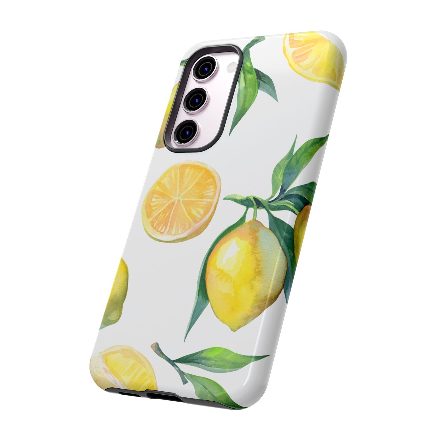 Lemon Grove Watercolor Tough Samsung Galaxy  Case – Fresh Citrus Design, Dual-Layer Protection