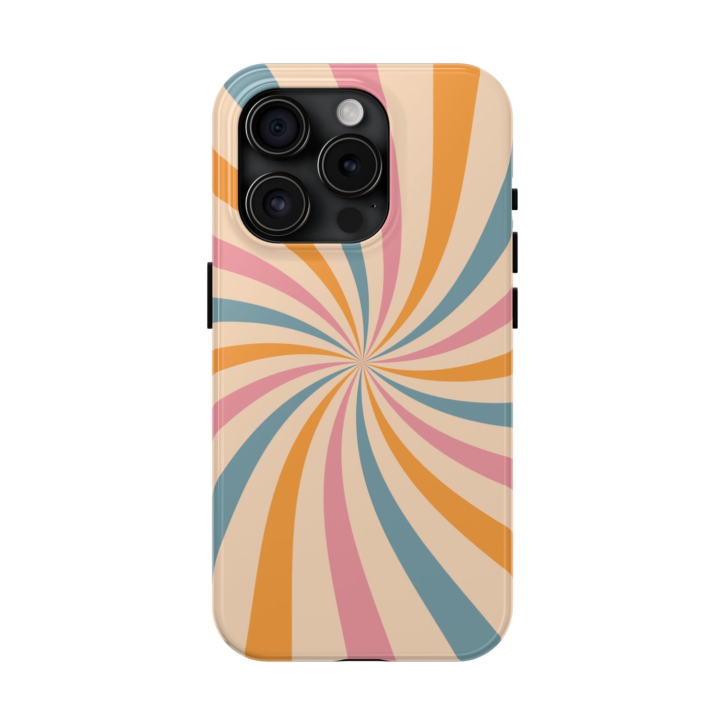 Retro Swirl Pattern iPhone Case – Bold 70s Vibe in Pink, Orange, and Teal