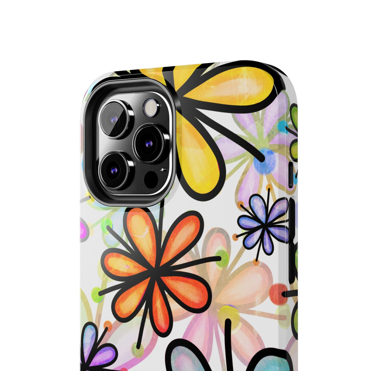 Retro Floral Pop iPhone Case – Ultra-Slim Design, High-Gloss Finish