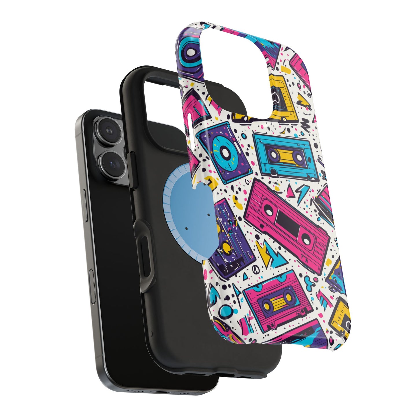 Retro Cassette Vibes Tough MagSafe iPhone Case – Bold 80s Tape Design, Shockproof Protection