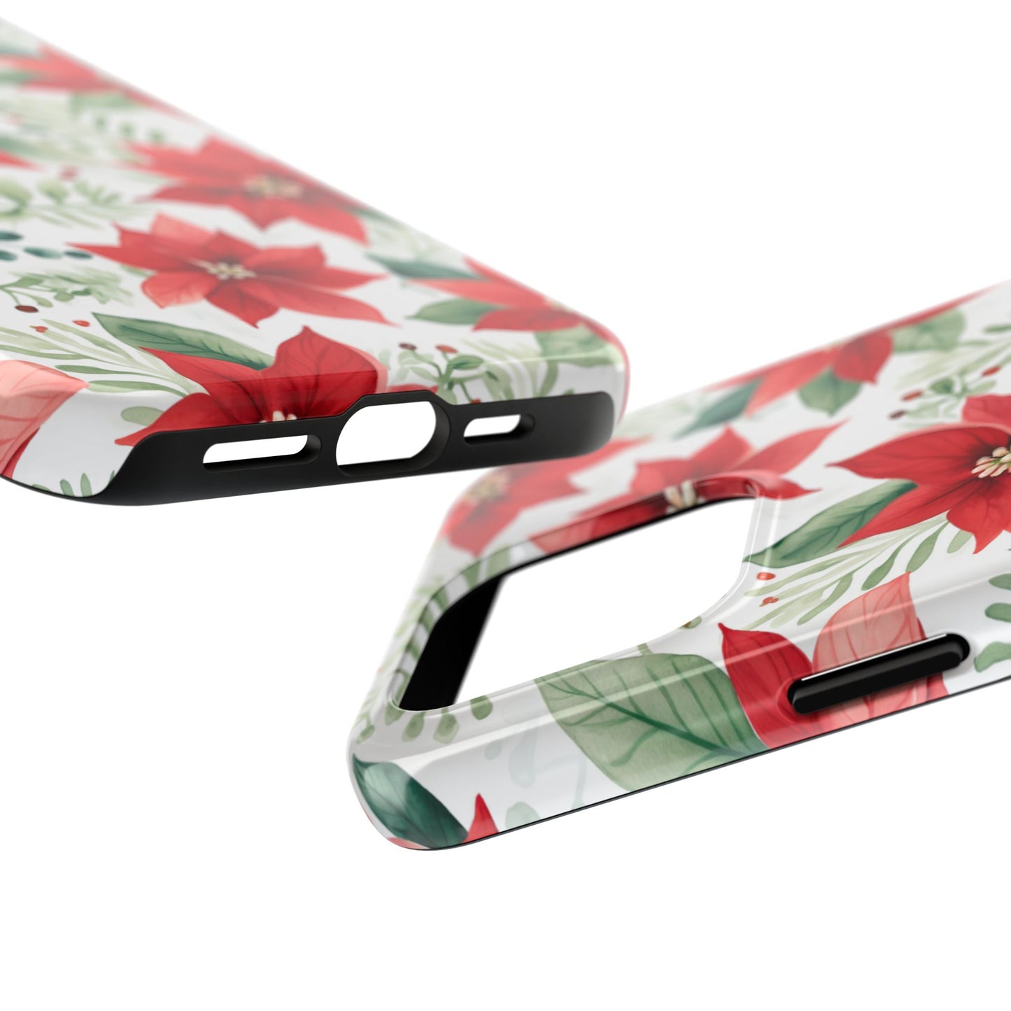 Festive Poinsettia Holiday Pattern – iPhone Series Case