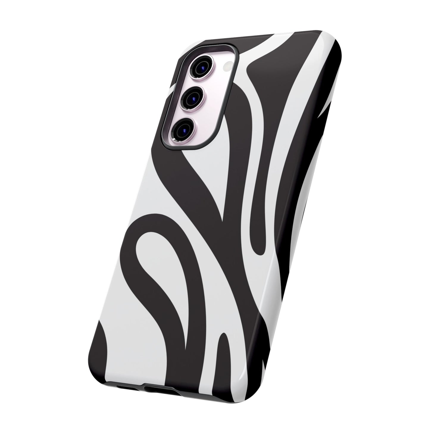 Modern Black and White Abstract Tough Samsung Galaxy Case – Bold Graphic Pattern with Dual-Layer Protection