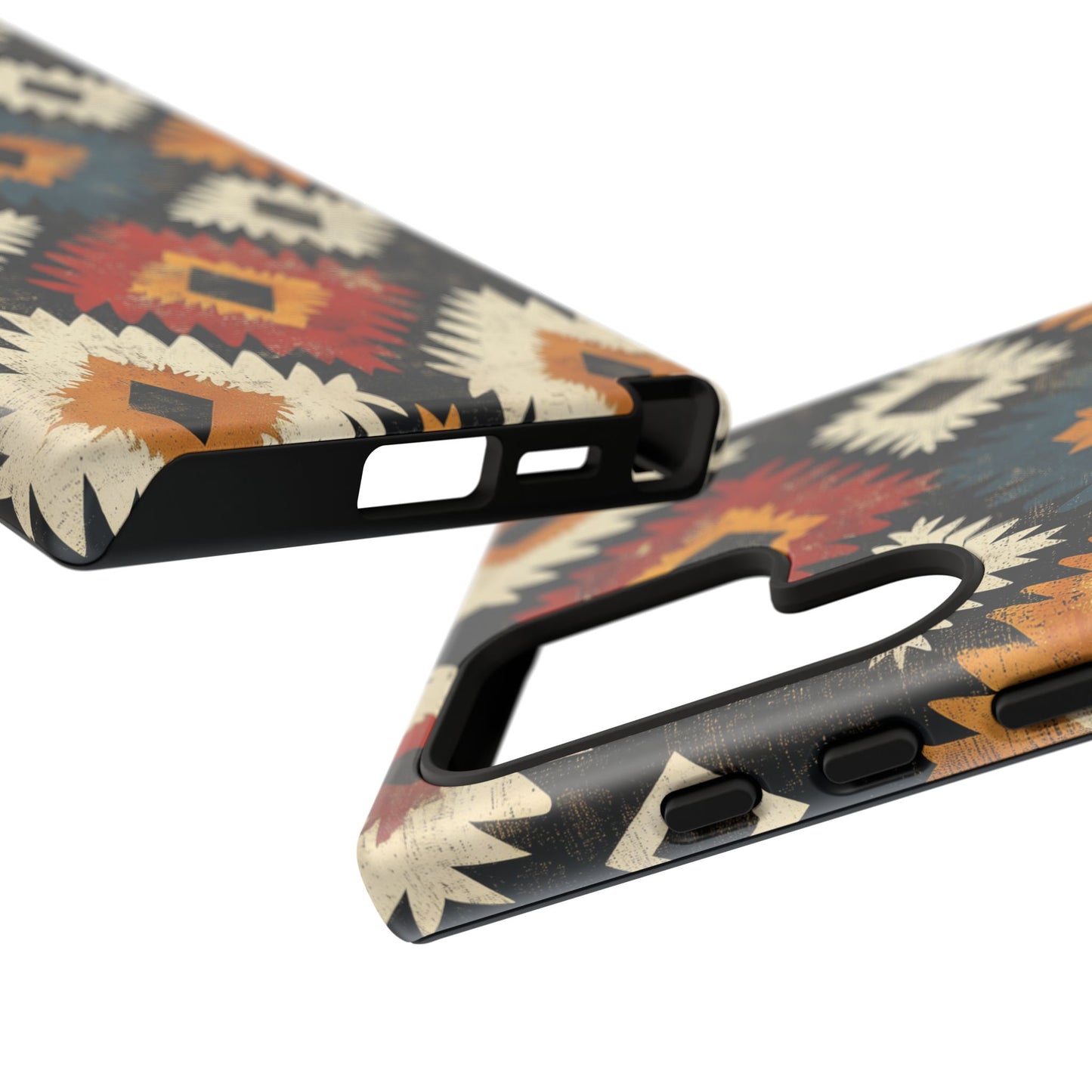 Rustic Tribal Sunburst Tough Samsung Galaxy  Case – Vibrant Geometric Design, Dual-Layer Protection