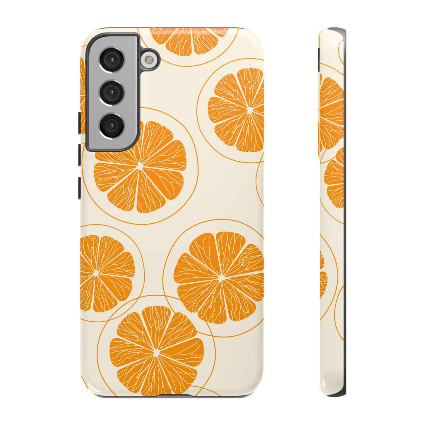 Citrus Burst Pattern Tough Samsung Galaxy  Case – Bold Orange Design, Shockproof Protection