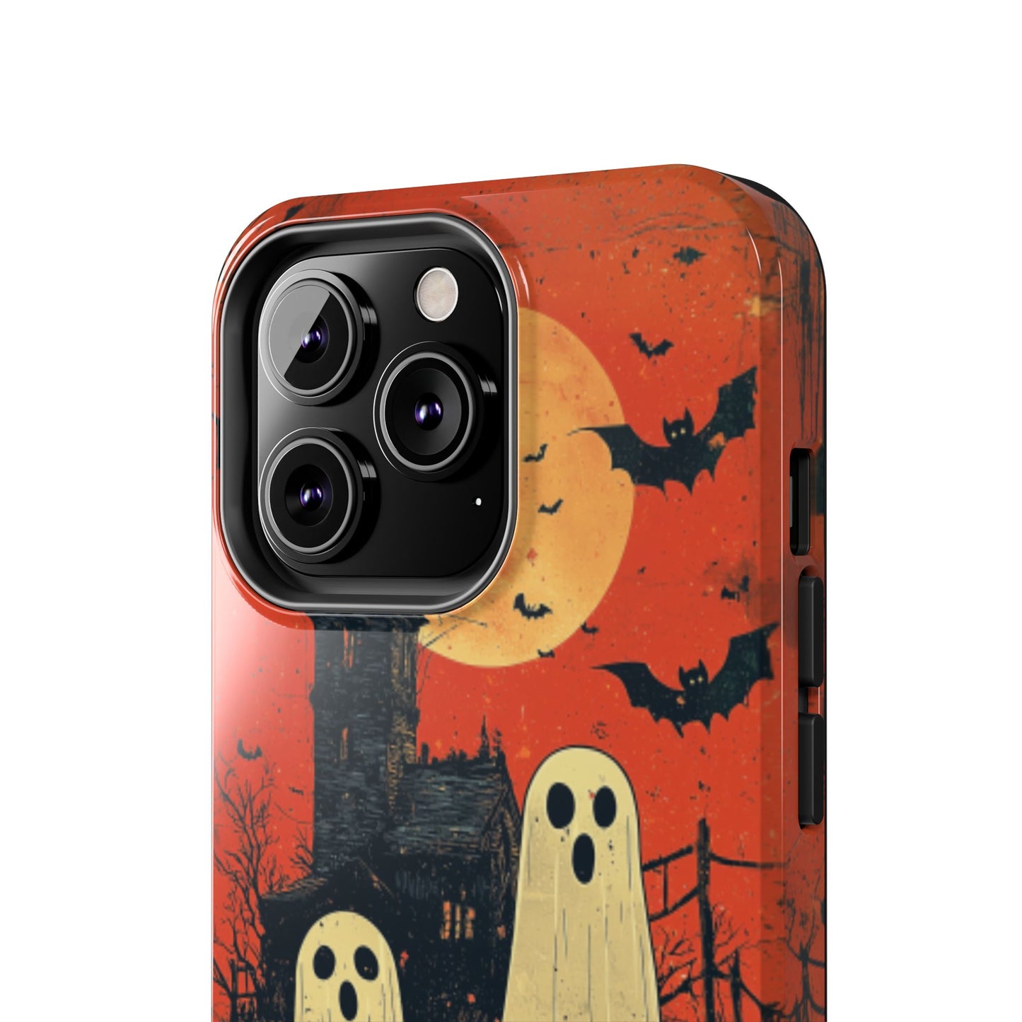 Haunted House & Ghosts iPhone Case – Spooky Halloween Full Moon Design