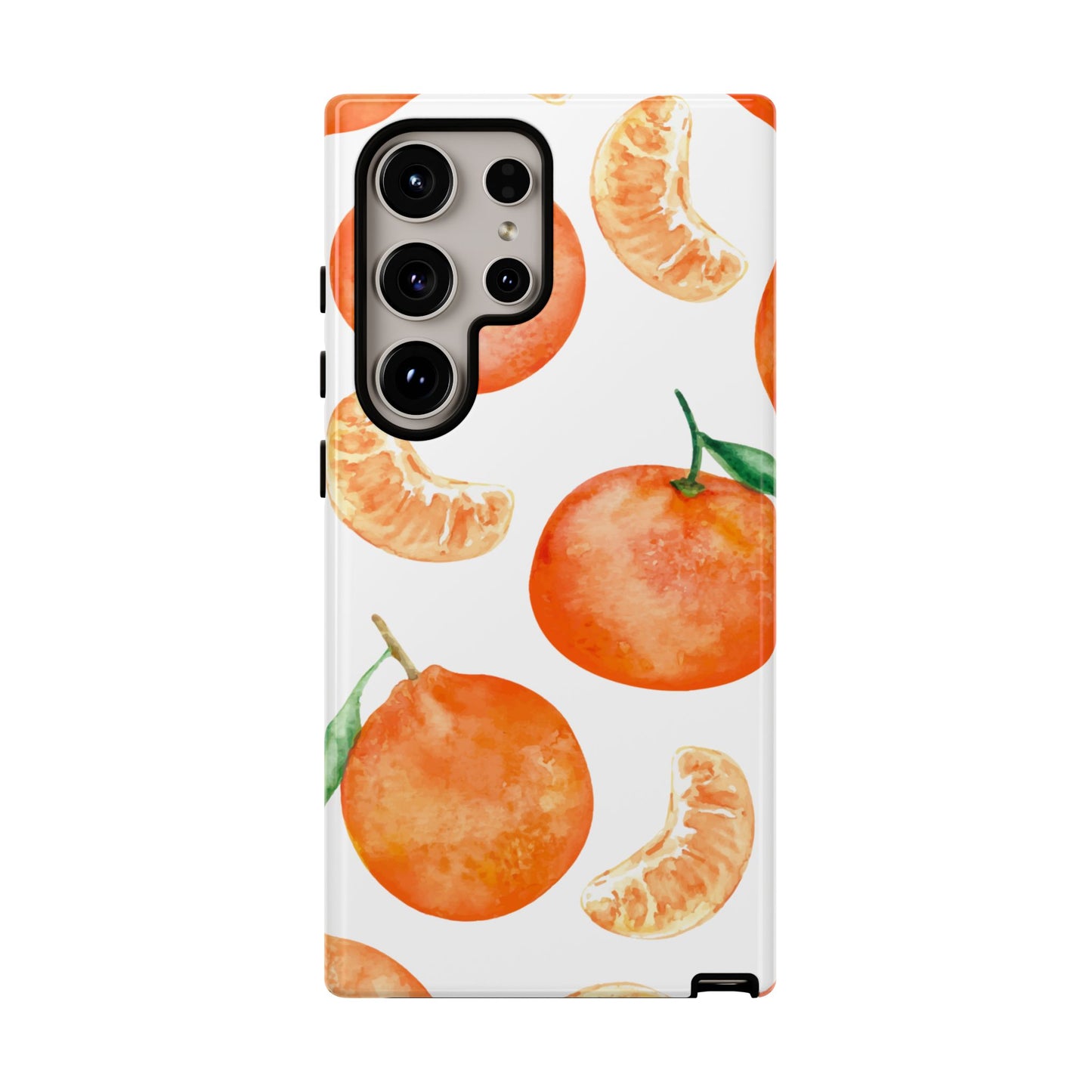 Tangerine Dreams Tough Samsung Galaxy Case – Watercolor Orange Design, Shockproof Dual Protection