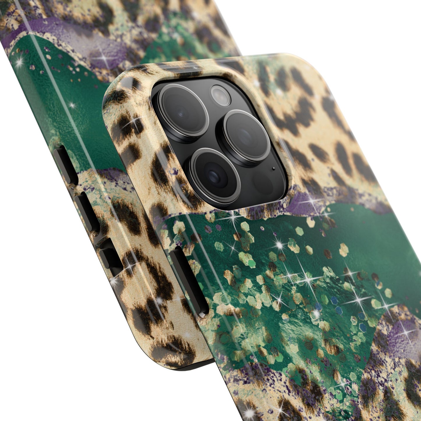 Emerald Glitter Leopard Print - iPhone Series Case