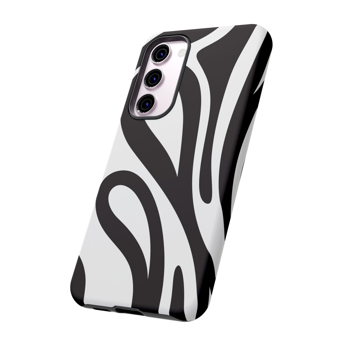 Modern Black and White Abstract Tough Samsung Galaxy Case – Bold Graphic Pattern with Dual-Layer Protection