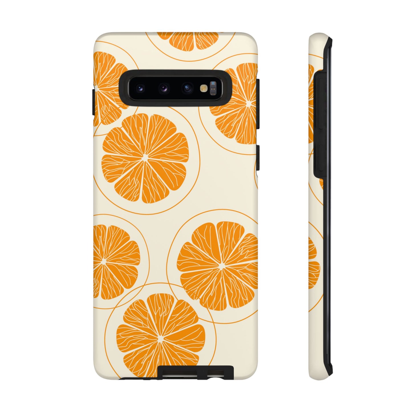 Citrus Burst Pattern Tough Samsung Galaxy  Case – Bold Orange Design, Shockproof Protection