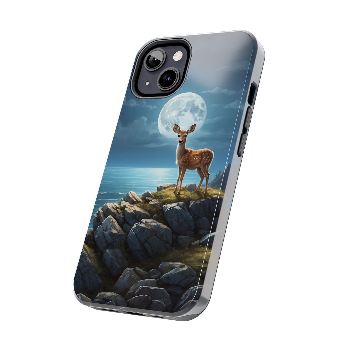 Enchanted Fawn Under the Moonlit Sky iPhone Case