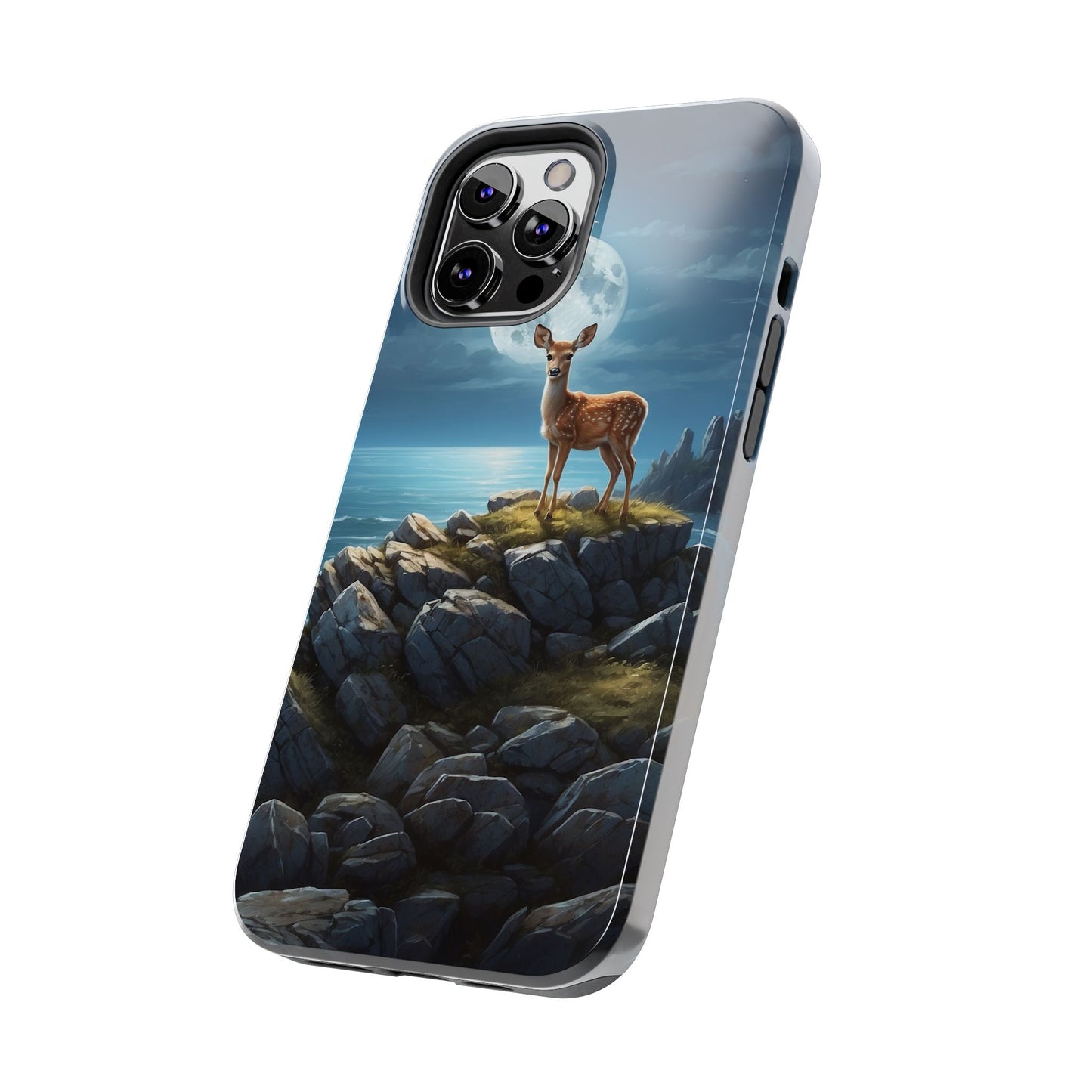 Enchanted Fawn Under the Moonlit Sky iPhone Case