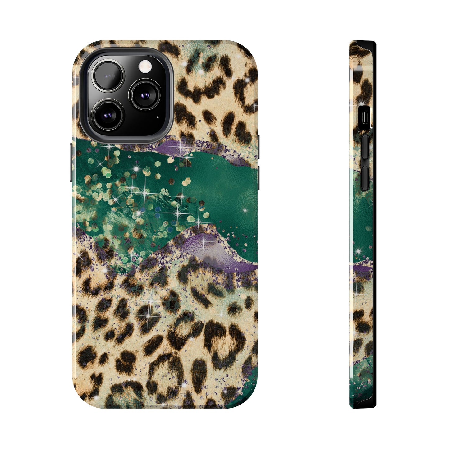Emerald Glitter Leopard Print - iPhone Series Case