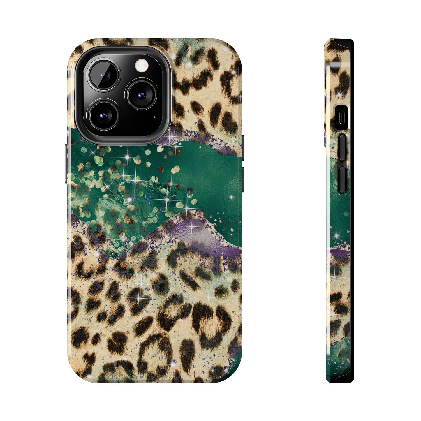 Emerald Glitter Leopard Print - iPhone Series Case