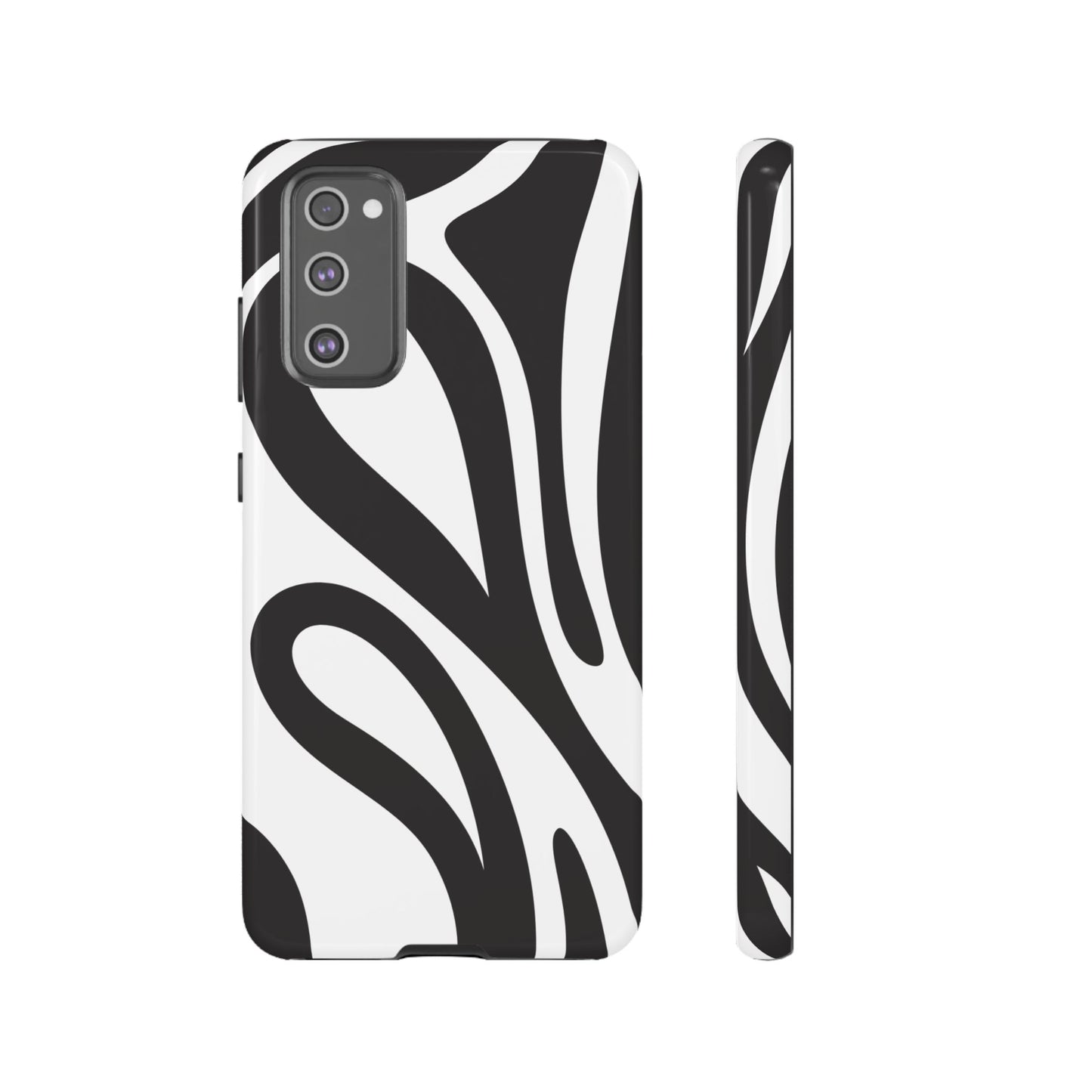 Modern Black and White Abstract Tough Samsung Galaxy Case – Bold Graphic Pattern with Dual-Layer Protection