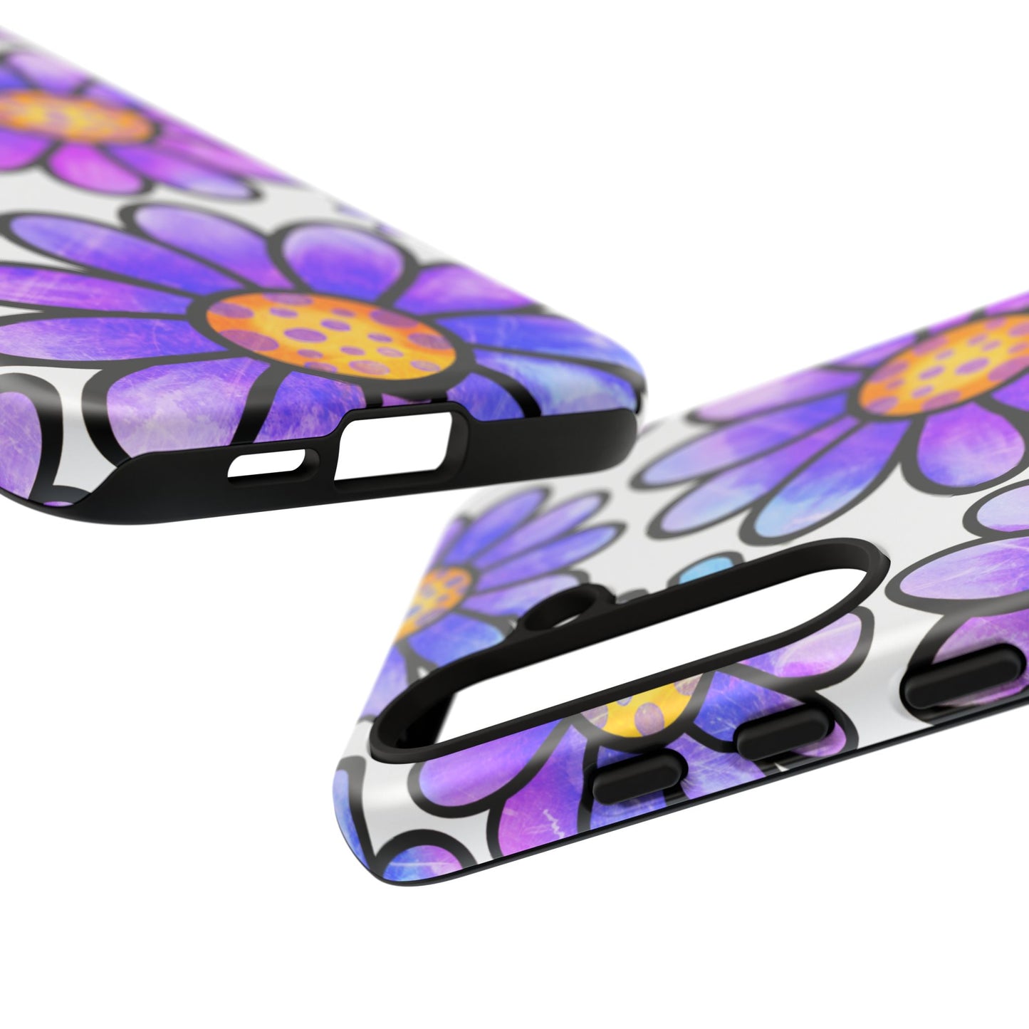 Purple Daisy Delight Samsung Galaxy Case – Slim Profile, Glossy Finish