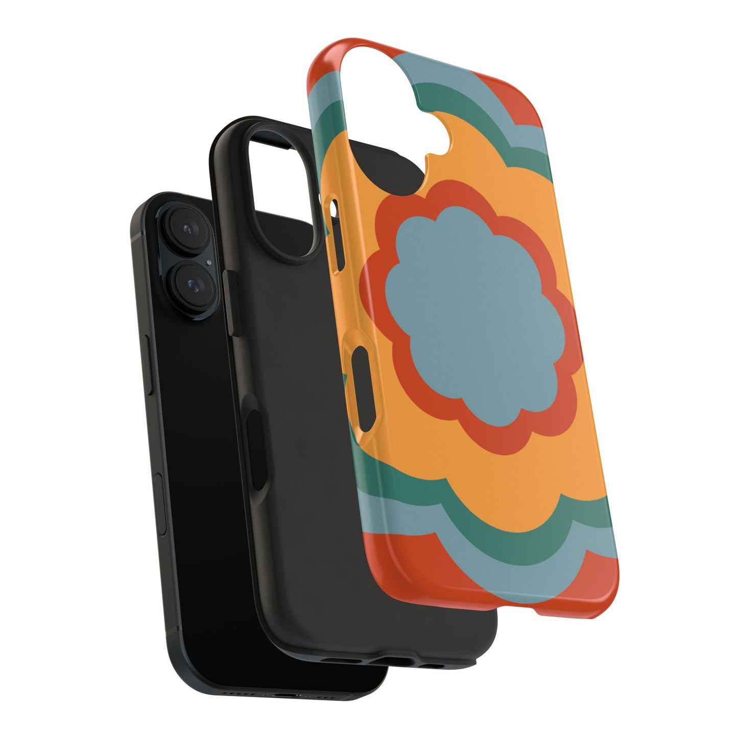 Retro Flower Power iPhone Case – Bold 70s-Inspired Design with Dual-Layer Protection