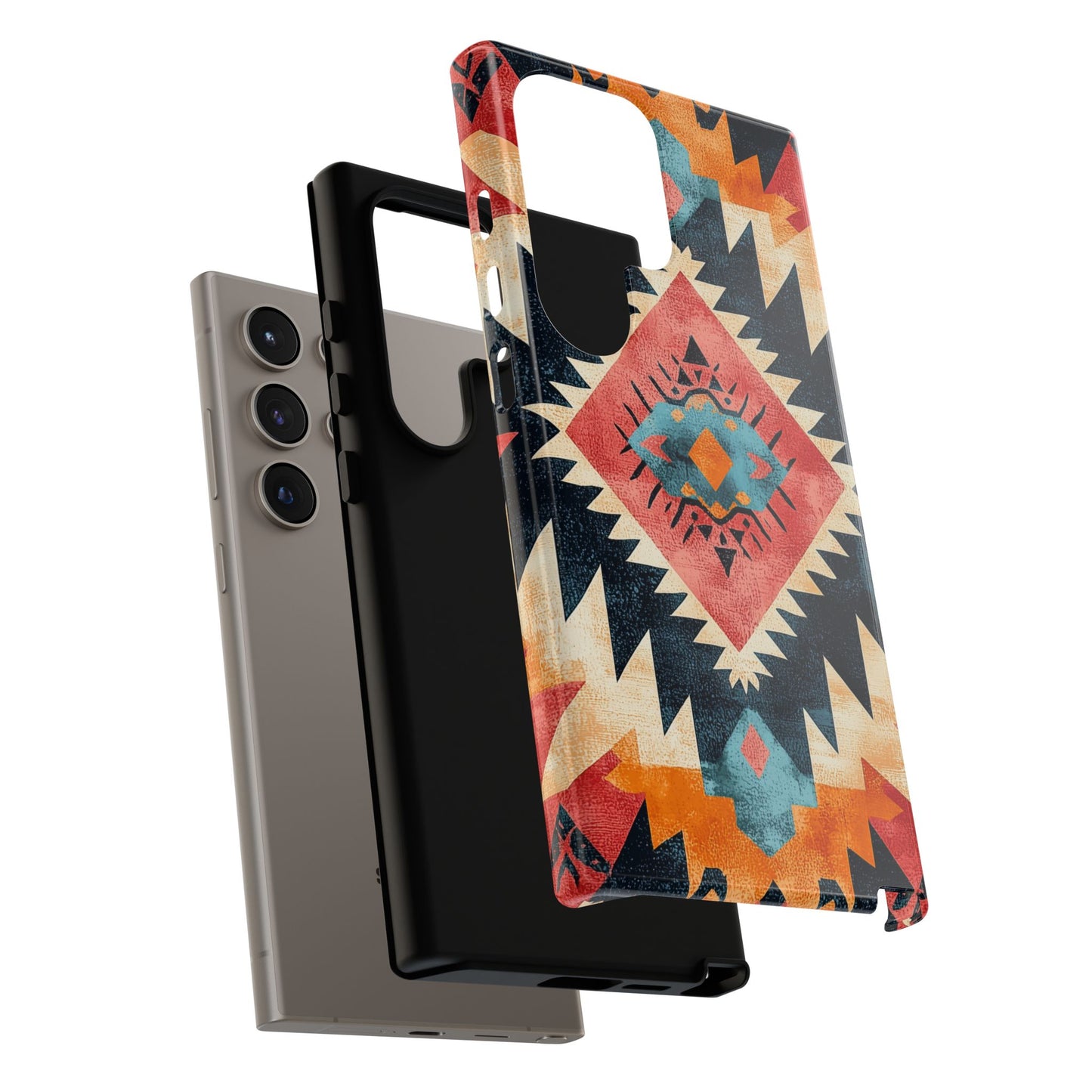 Bold Aztec Pattern Tough Samsung Galaxy Case – Vibrant Geometric Design, Dual-Layer Protection