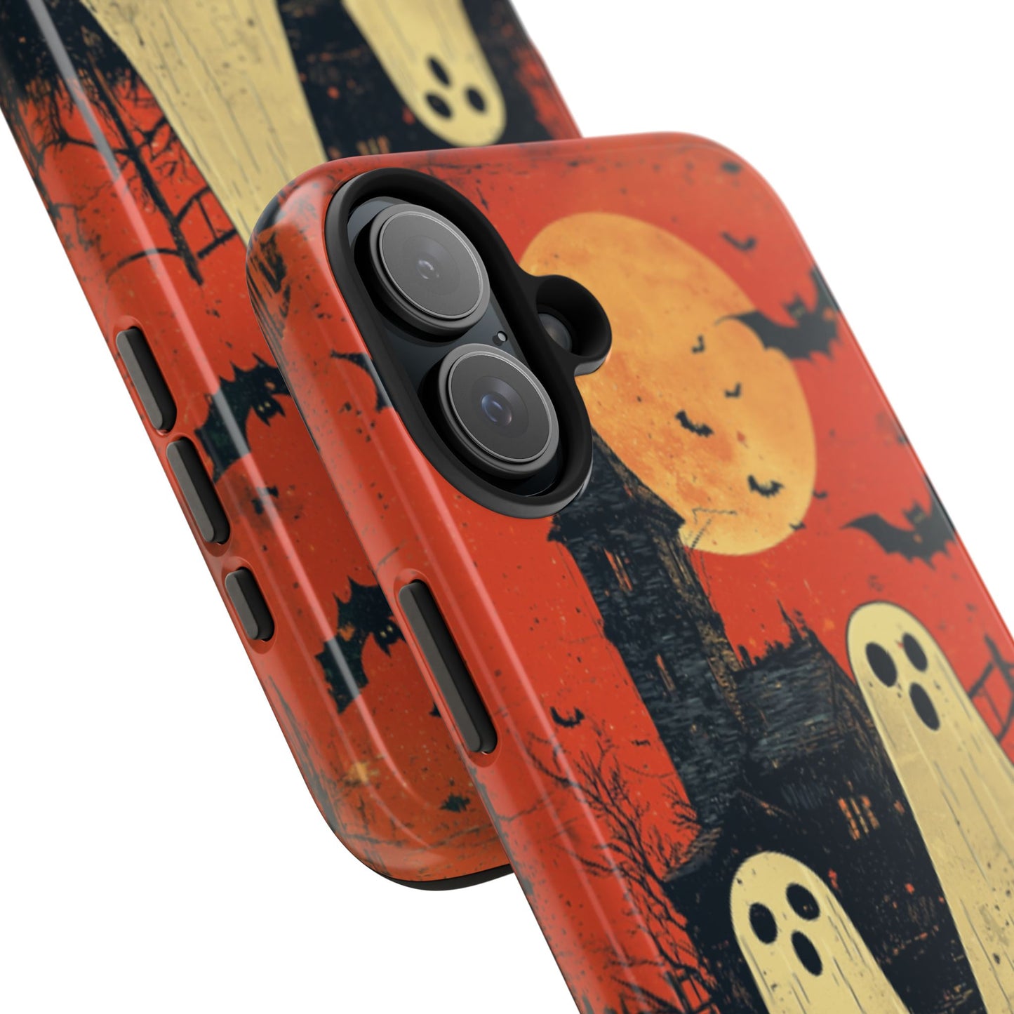 Haunted House & Ghosts iPhone Case – Spooky Halloween Full Moon Design