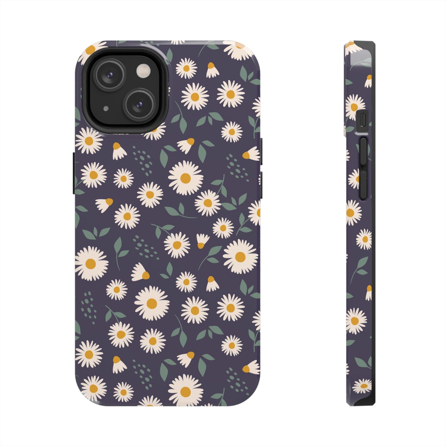 Midnight Daisy iPhone Case – Dark Navy Floral Design, Slim and Protective - BOGO Cases