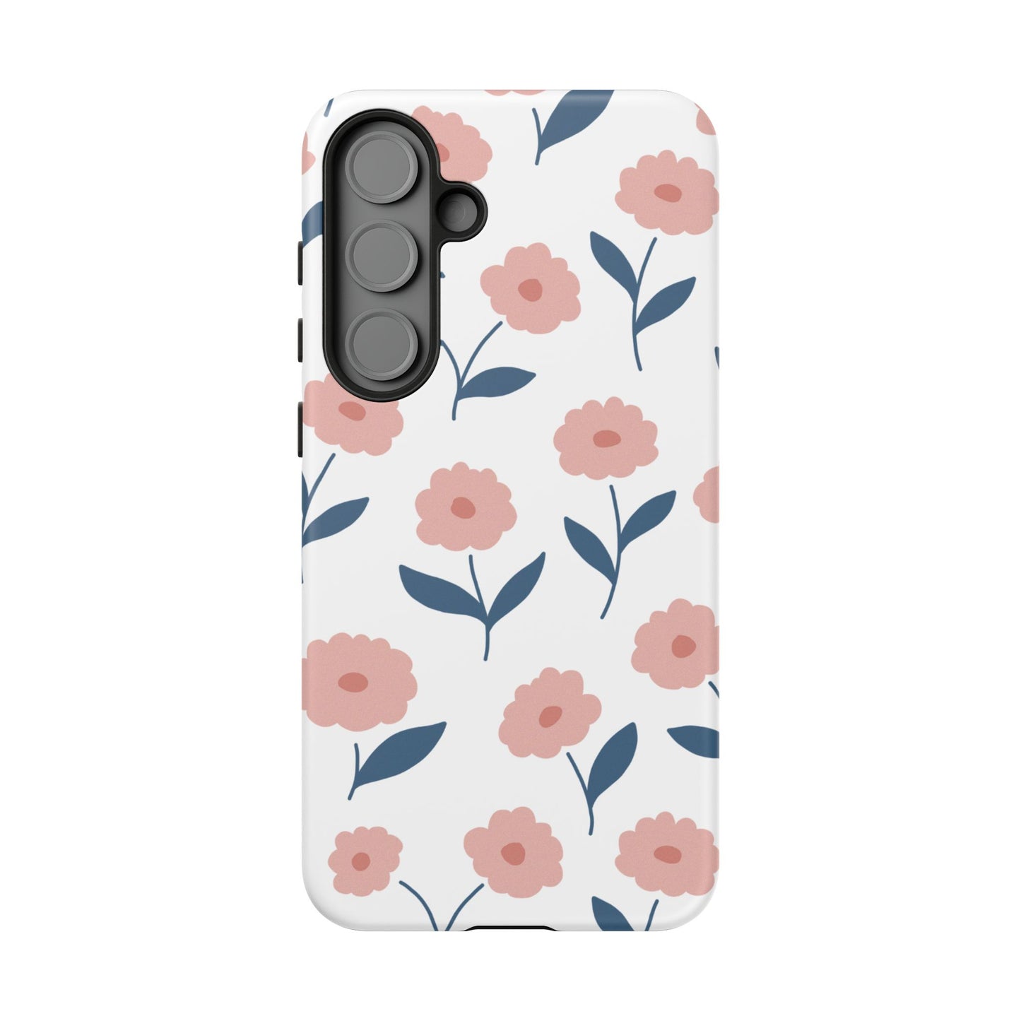 Playful Pink Floral Tough Samsung Galaxy Case – Soft Pastel Design, Slim & Shockproof
