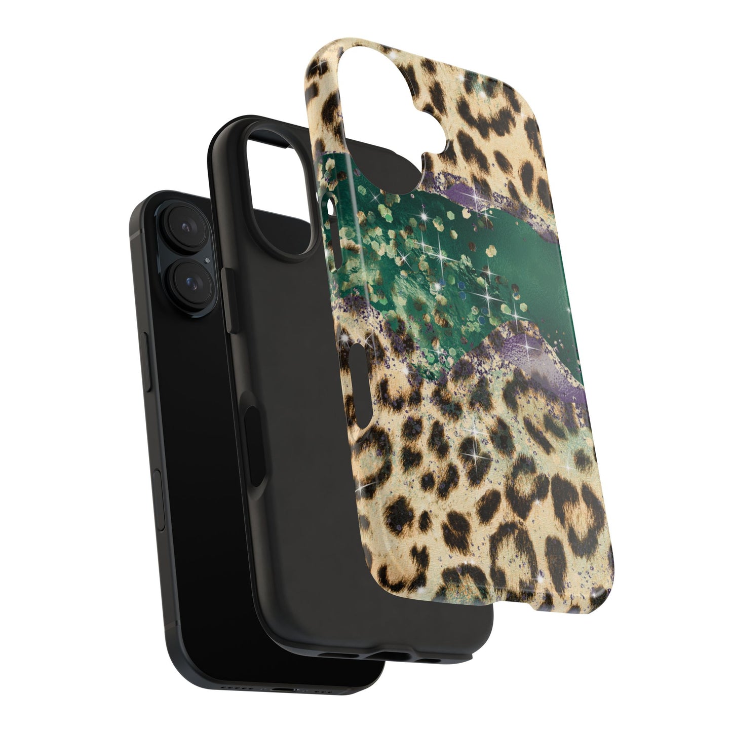 Emerald Glitter Leopard Print - iPhone Series Case