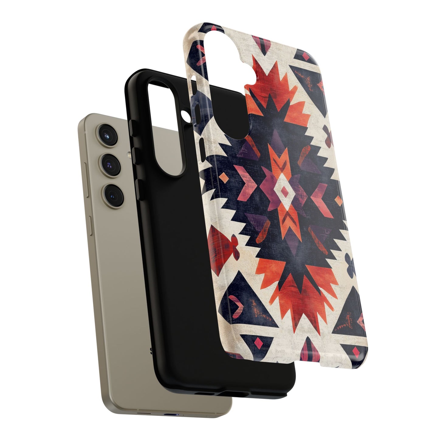 Boho Tribal Starburst Tough Samsung Galaxy  Case – Vibrant Geometric Design, Dual-Layer Protection