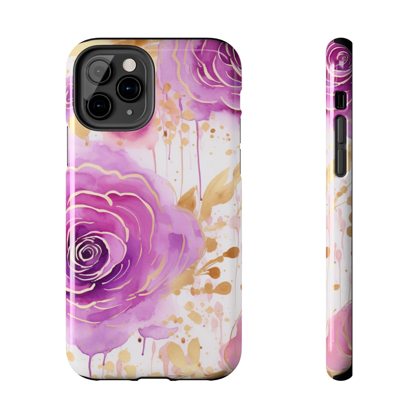 Radiant Purple & Gold Floral - iPhone Series Case