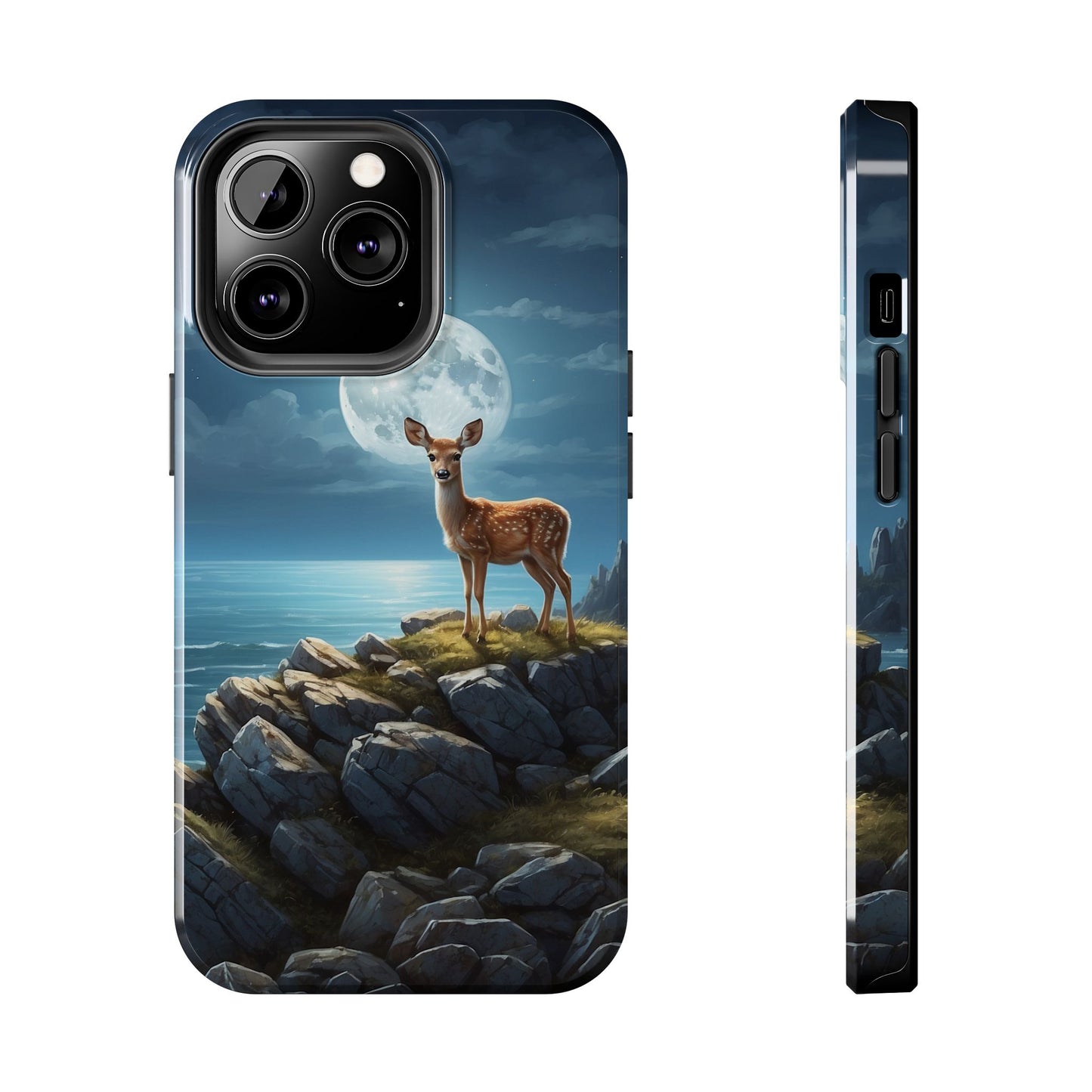 Enchanted Fawn Under the Moonlit Sky iPhone Case