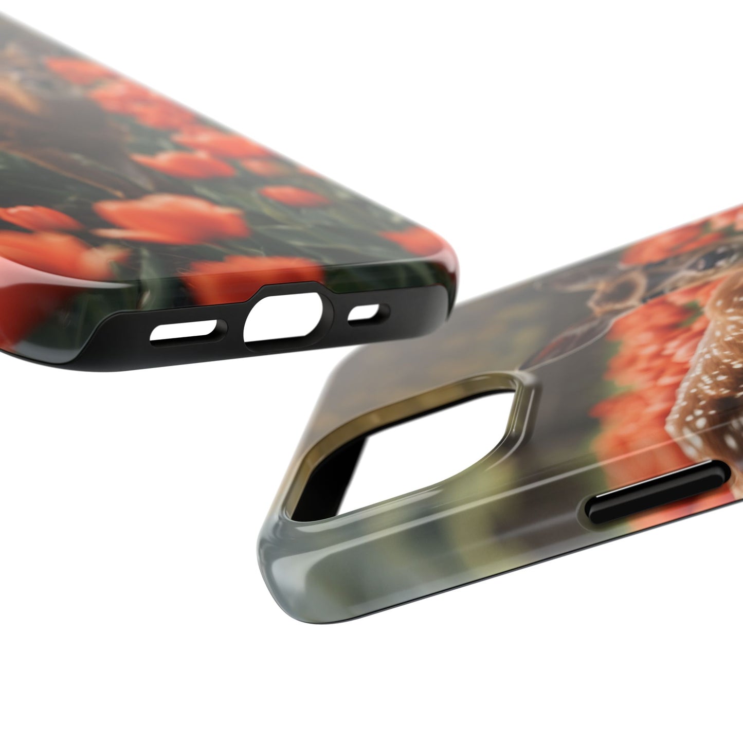 Fawn Among Tulips iPhone Case