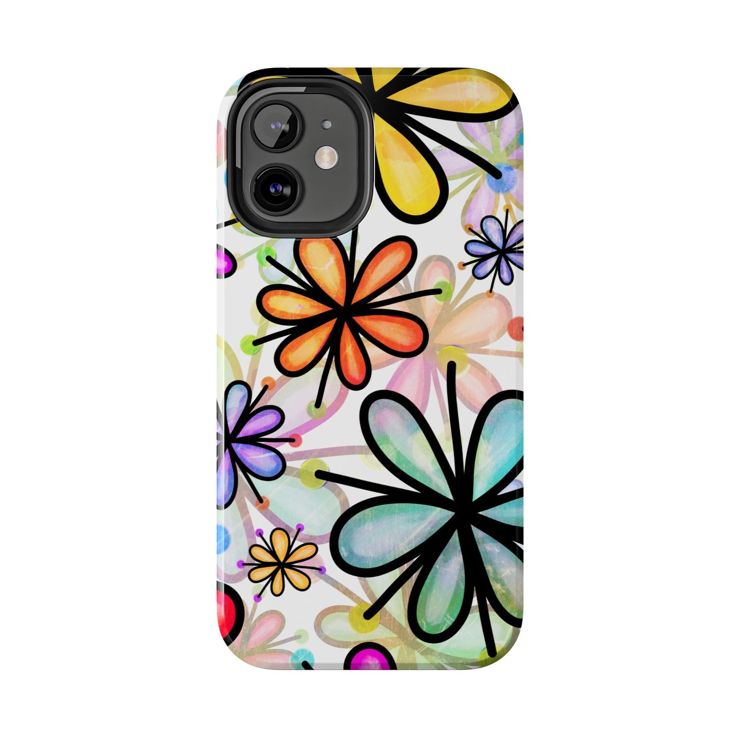 Retro Floral Pop iPhone Case – Ultra-Slim Design, High-Gloss Finish