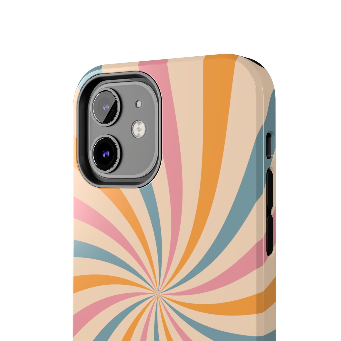Retro Swirl Pattern iPhone Case – Bold 70s Vibe in Pink, Orange, and Teal