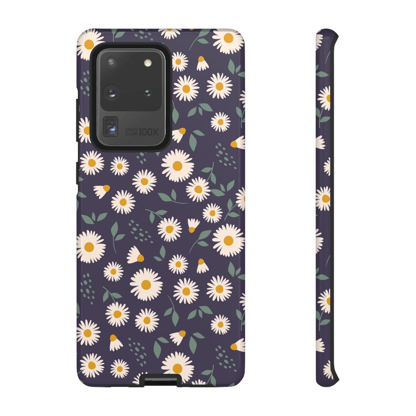 Midnight Daisy Samsung Galaxy Case – Dark Navy Floral Design, Slim and Protective