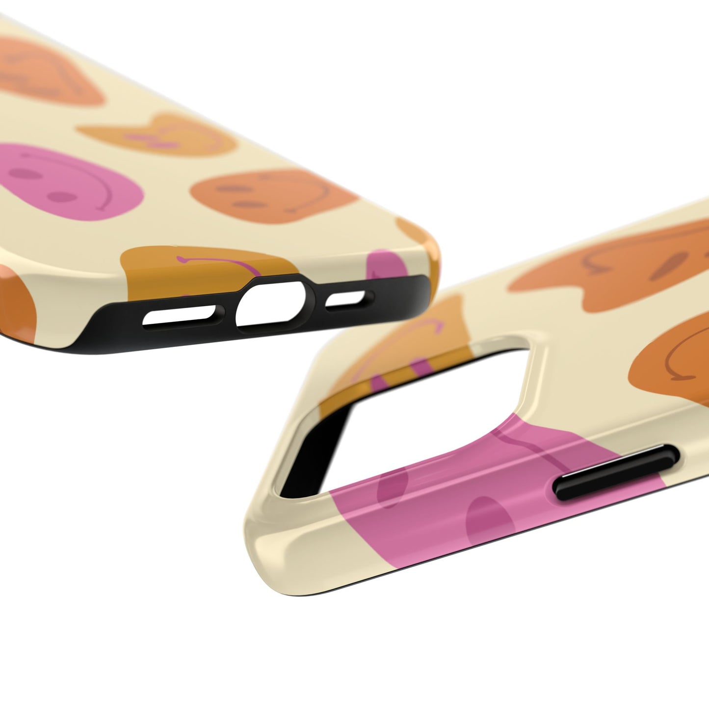 Retro Smiley Faces iPhone Case – Shockproof, Matte Finish, Dual-Layer Protection