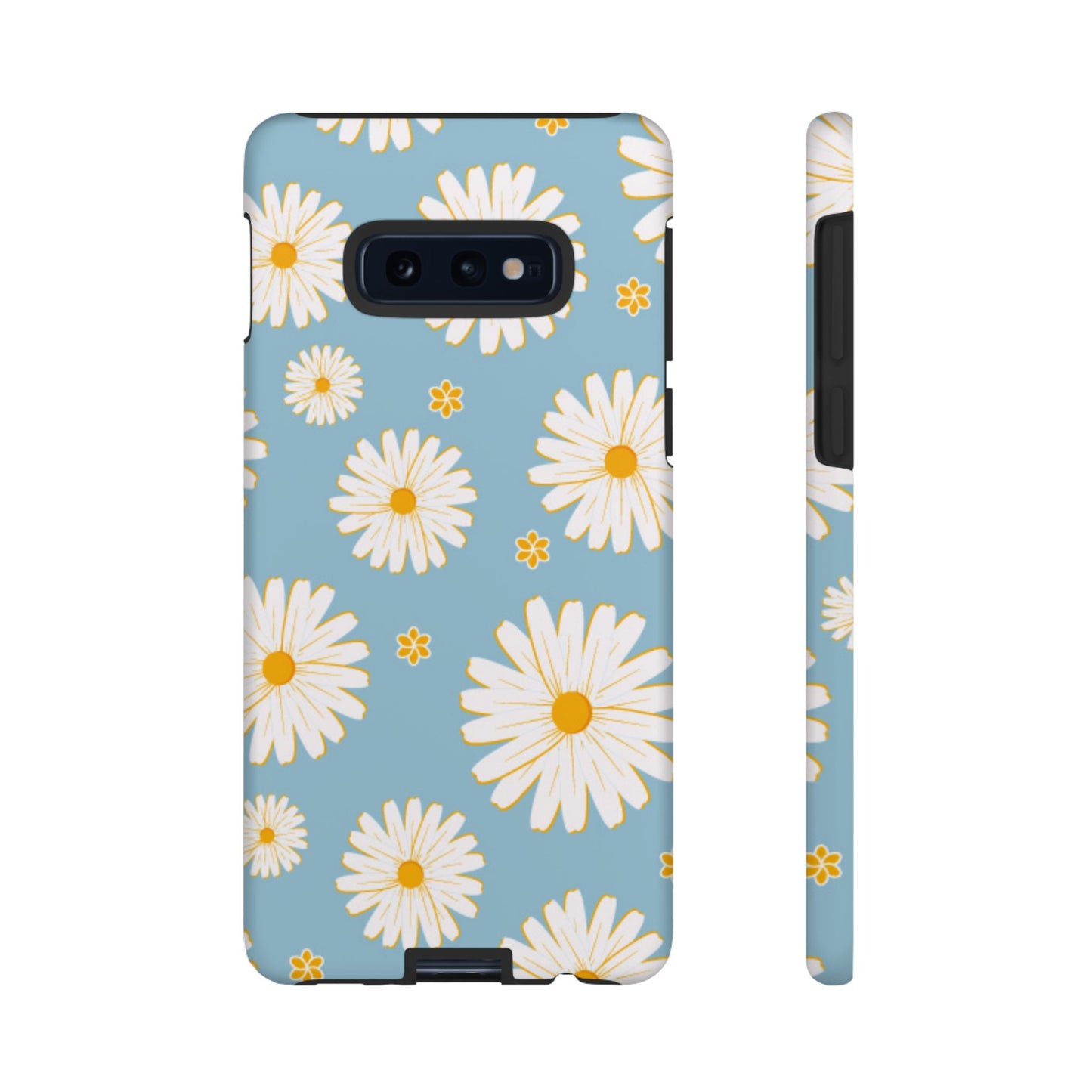 Bright Daisy Samsung Galaxy Case – Light Blue Background, Shockproof and Slim Design