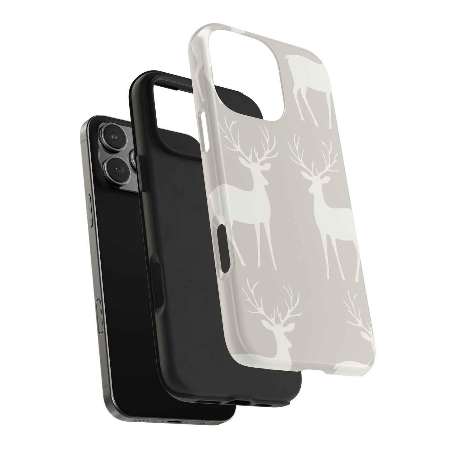 Elegant White Reindeer Pattern – iPhone Series Case