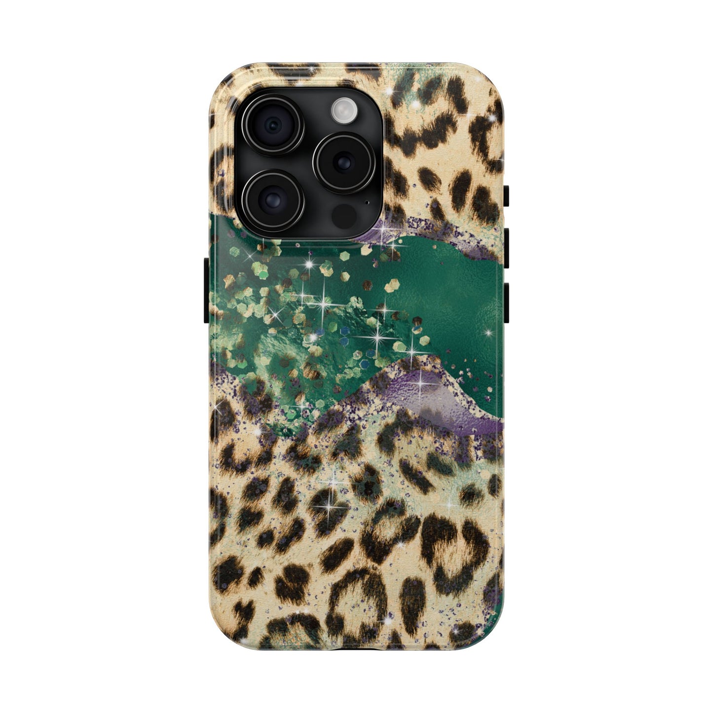 Emerald Glitter Leopard Print - iPhone Series Case