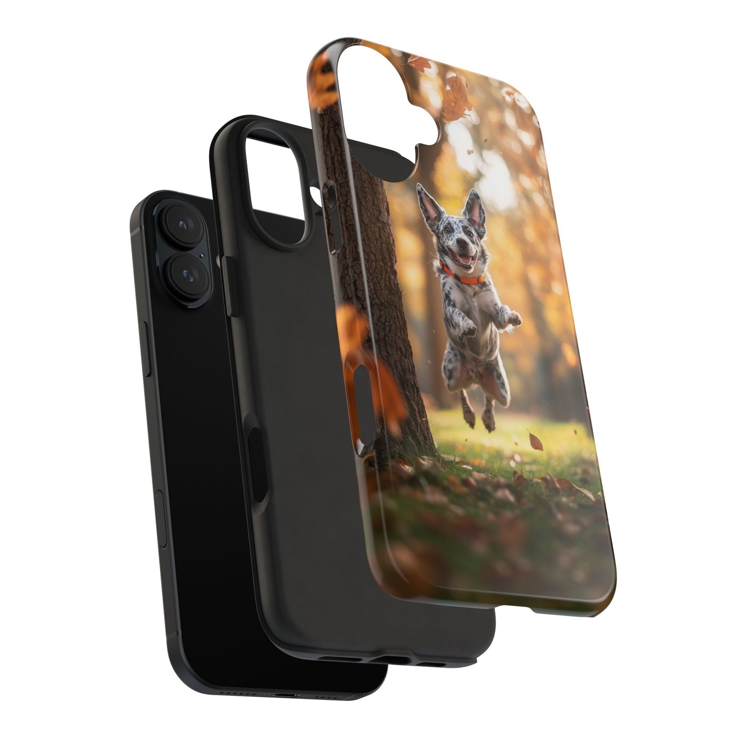 Energetic Blue Heeler Forest Pup Phone Case – Durable Outdoor-Inspired Design