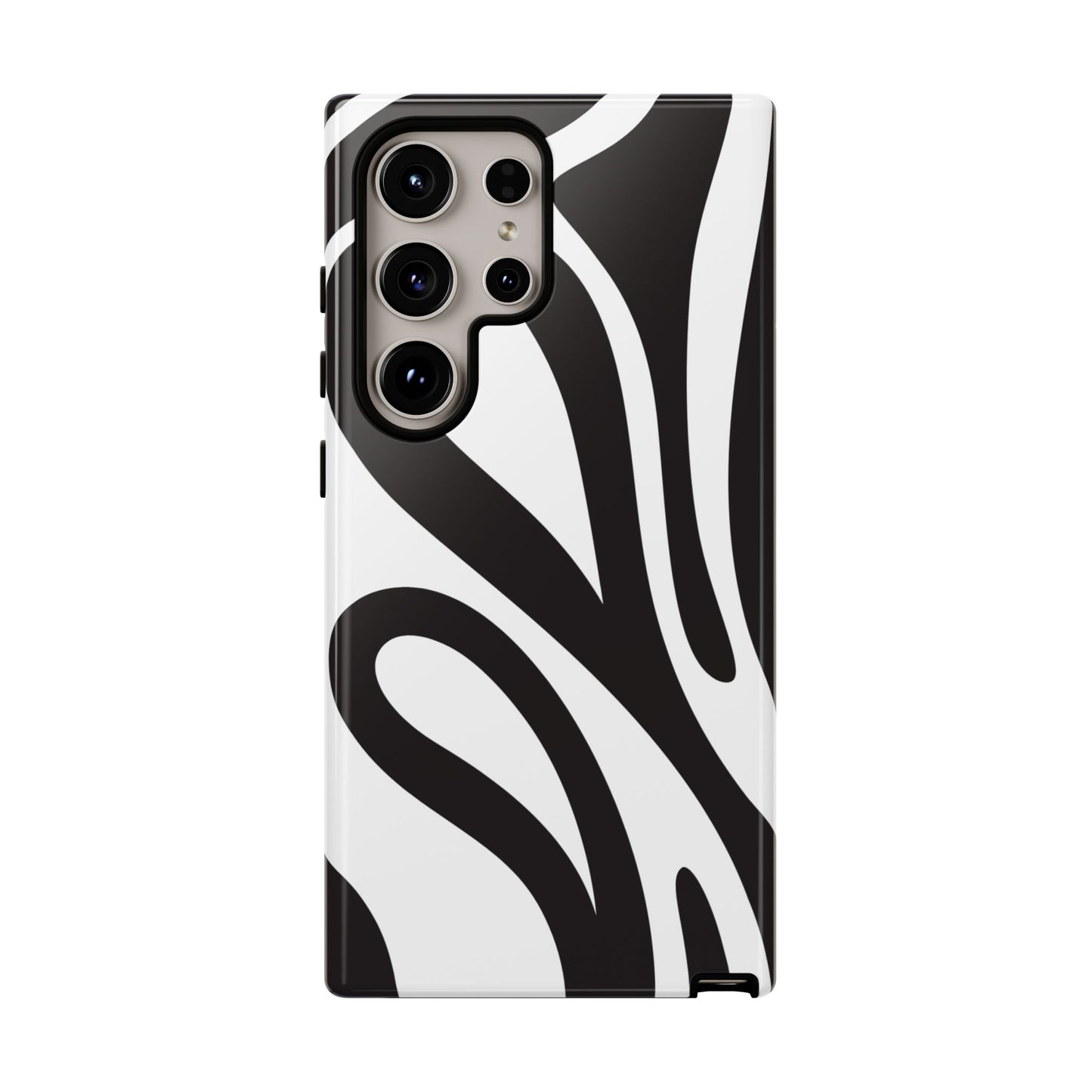 Modern Black and White Abstract Tough Samsung Galaxy Case – Bold Graphic Pattern with Dual-Layer Protection