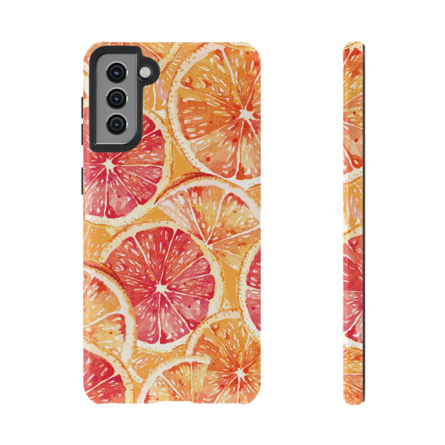 Watercolor Citrus Splash Tough Samsung Galaxy Case – Vibrant Fruit Print, Shock-Resistant Design