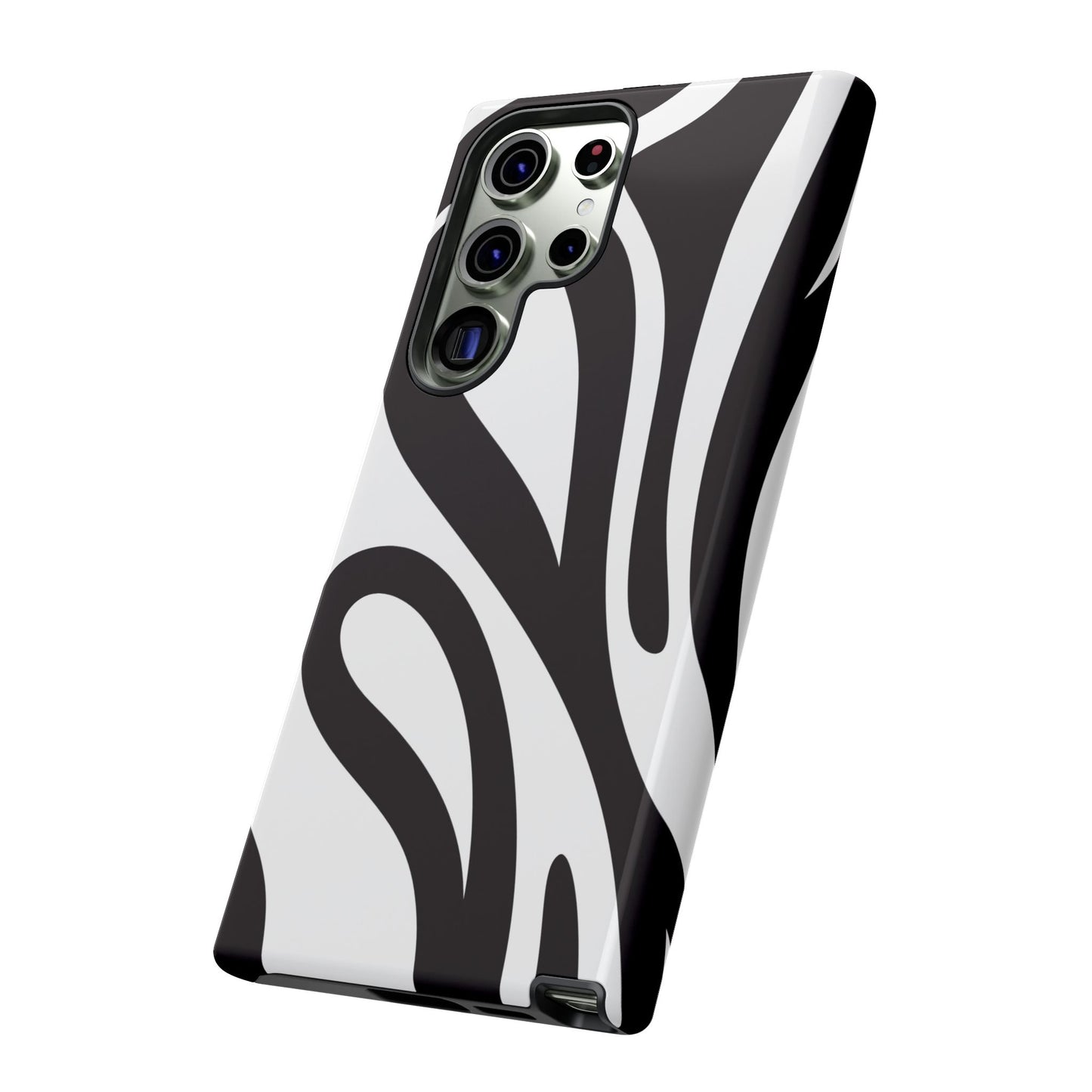 Modern Black and White Abstract Tough Samsung Galaxy Case – Bold Graphic Pattern with Dual-Layer Protection