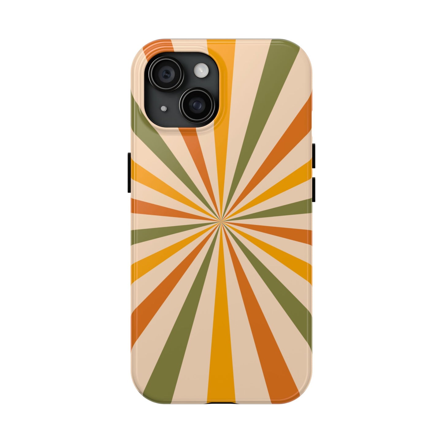 Retro Sunburst iPhone Case – Bold Geometric Design, Durable Shockproof Protection