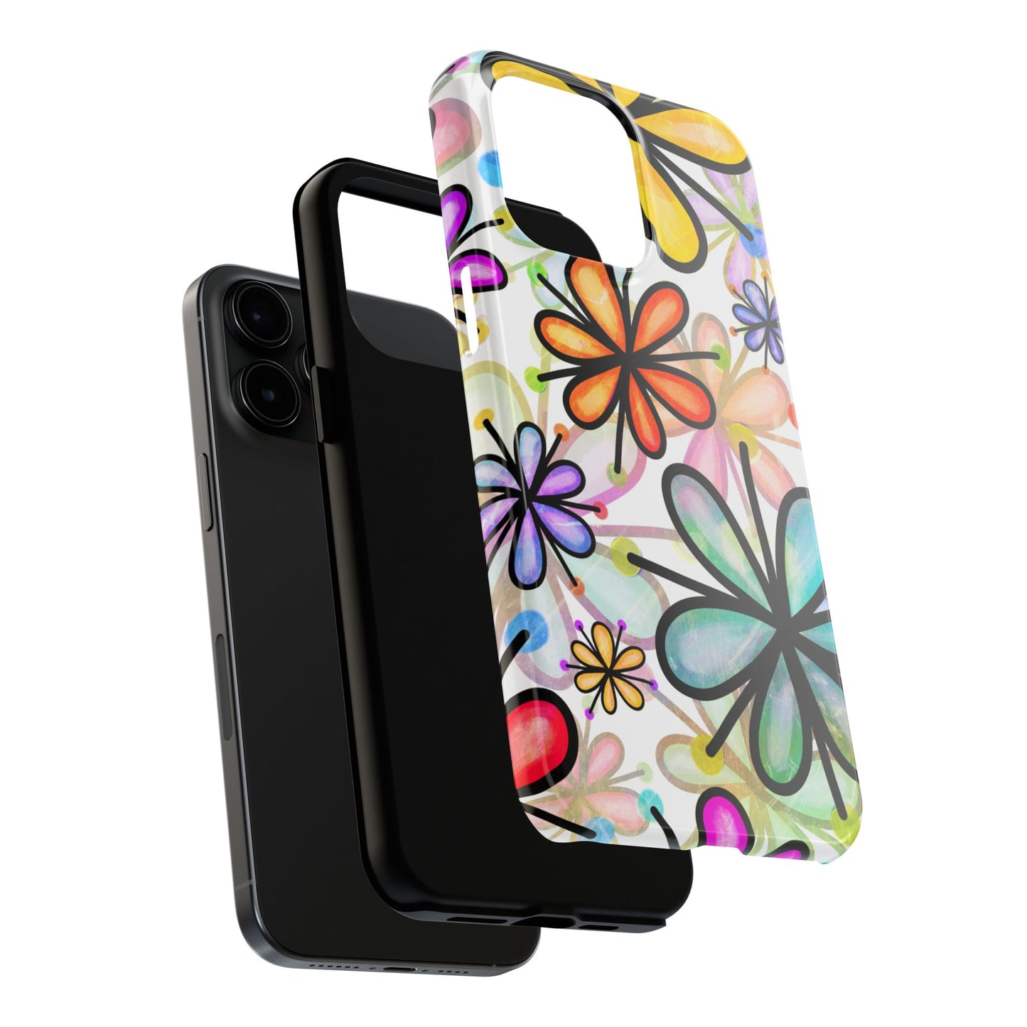 Retro Floral Pop iPhone Case – Ultra-Slim Design, High-Gloss Finish