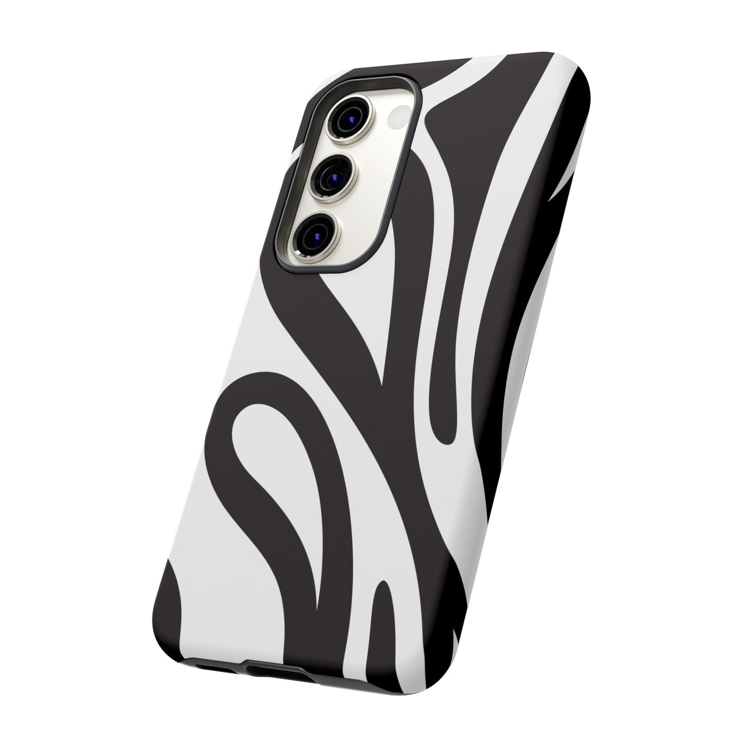 Modern Black and White Abstract Tough Samsung Galaxy Case – Bold Graphic Pattern with Dual-Layer Protection