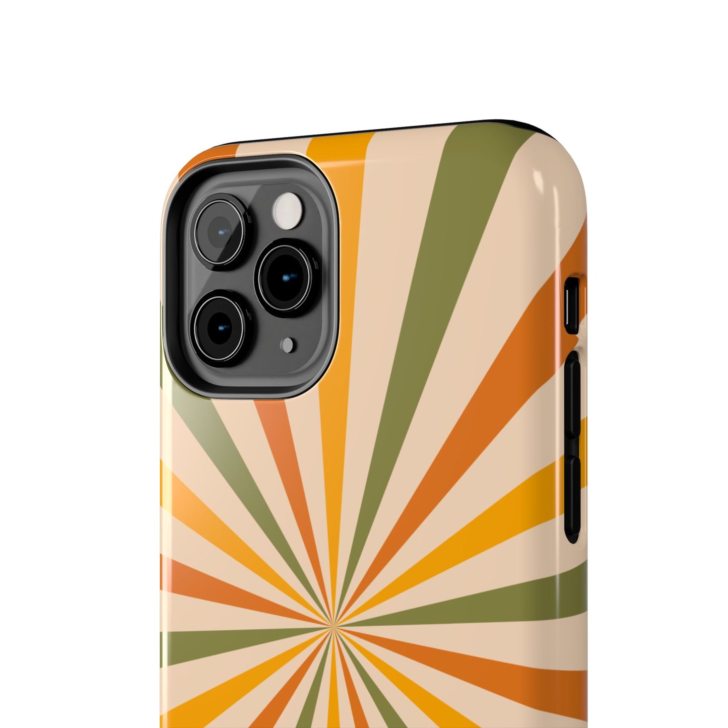 Retro Sunburst iPhone Case – Bold Geometric Design, Durable Shockproof Protection